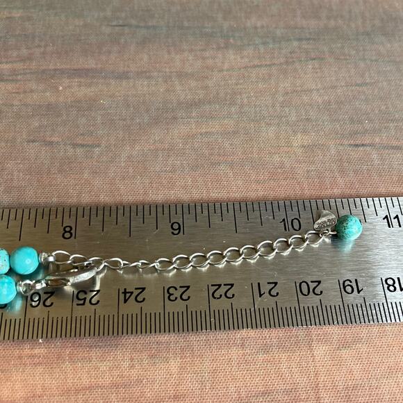 0069 HDNY (Henry Designs) Turquoise Stone & Silver Tone Pendant Necklace EUC - Picture 4 of 6